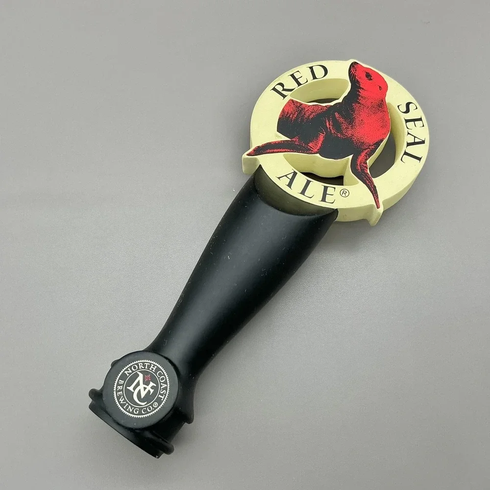 North Coast Brewing Co Red Seal Ale Beer Tap Handle Black Cream Seal Decor
